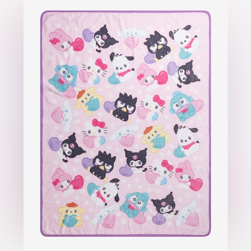 Hello Kitty and Friends “Hearts” Fleece Blanket- NWT